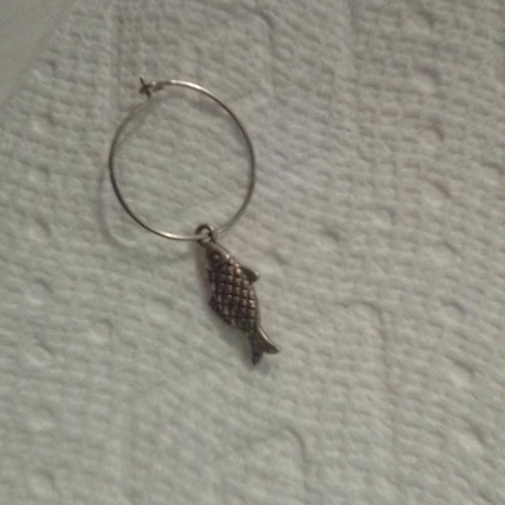 Silver fish charm